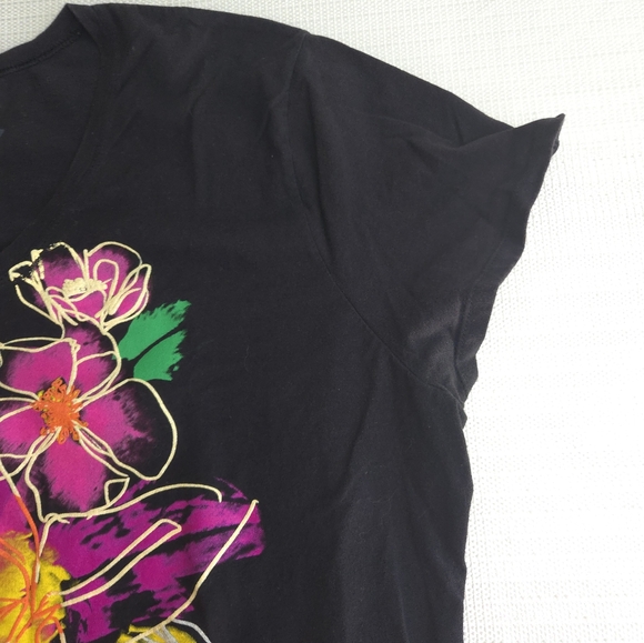 Women's Just My Size Multi Colored Floral  T Shirt 2 X Beautiful - Picture 4 of 12